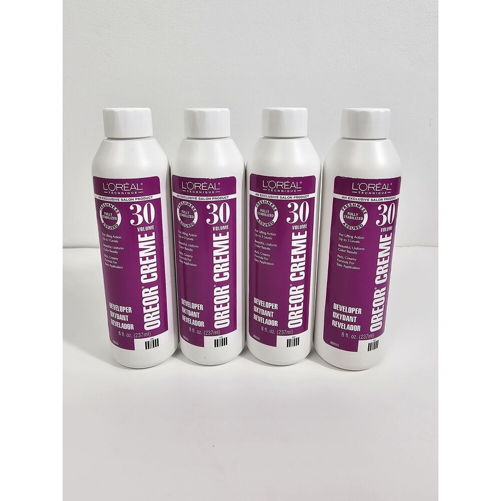 L'oreal Oreor Creme 30 Volume Developer Bundle of 4 8oz Bottles FINAL SALE